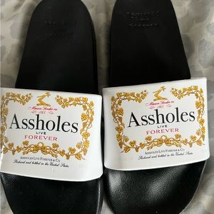 Assholes Live Forever Womens slides